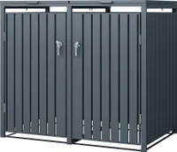 ML-Design box na odpadky 2er pro 2 koše, 240L 132x80x116,3 cm antracit, ocel, odolný proti povětrnostním vlivům/zamykatelný