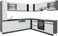 Vicco Panel przedni R-Line, 257 x 60 cm J-Shape, bez blatu roboczego, Biały/Antracyt
