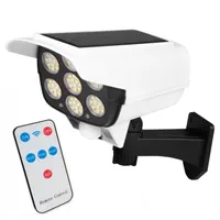 LED Solar Gartenleuchte 16cm 6500K Kaltweiß 400lm 8W 120° IP65 PIR Bewegungsmelder Fernbedienung Attrappe Weiß