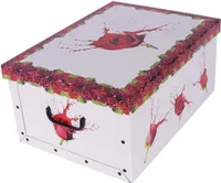 Aufbewahrungsbox Midi Rose Red Passion mit Deckel/Griff 37x30x16cm Allzweckkiste Pappbox Aufbewahrungskarton Geschenkbox