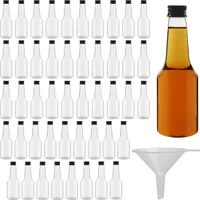 Belle Vous Kleine Schnapsflaschen (48er Pack) - 100ml - Wiederverwendbare Kleine Flaschen zum Befüllen aus Kunststoff mit Schwarzem Schraubverschluss,