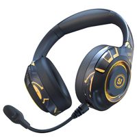 Gaming-Headset,Over Ear-Kopfhörer mit Mikrofon abnehmbar,RGB Atemlicht,Bluetooth 5.2, Noise-Cancelling,Hi-Fi Stereo Headset,Faltbare,Wireless