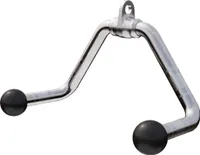 GORILLA SPORTS® Rudergriff - Breit, mit Drehgelenk und Gummi-Ballen, bis 200 kg Belastbar, aus Chrom - Trizeps Griff, Parallelgriff, Multi Griff, Kabelzuggriff, Trizepsgriff, Krafttraining