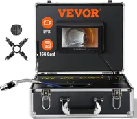 VEVOR Kanalkamera, 50 m, 7-Zoll-Bildschirm, Rohrinspektionskamera mit DVR-Funktion, wasserdichte IP68-Kamera, 12 einstellbare LEDs, mit einer 16 GB SD-Karte für Abwasserleitungen, Kanalabflussrohre