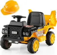 6V Kinder Kipper, Elektroauto für Kinder mit Kippkübel & Schutzhelm, Kindertraktor mit großer Sitzfläche & Rutschfester Räder, Spielfahrzeuge für Kinder von 18 bis 36 Monate