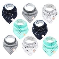 Set Unisex Baby Dreieckstücher 8 Stück Halstuch süße unisex aus Baumwolle mit verstellbaren Druckknöpfen Spucktuch Lätzchen für Kleinkinder Jungen und Mädchen