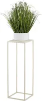 HowHomely Modern Pflanzenständer, Blumenhocker aus Metall Creme 70 cm Höhe - Blumenständer für das Haus