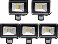 Greenmigo 5x 20W LED Strahler Fluter + Bewegungsmelder Warmweiß warmweiss Objektbeleuchtung Außenstrahler Wandstrahler Flutlichtstrahler Scheinwerfer Gartenlampe IP65 85V-265V