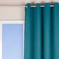 Verdunklungsgardine mit Ösenaufhängung einfarbig türkis 135x250cm