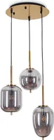 Ambrogio »Ambrogio« moderne Deckenlampe aus Metall/Glas in Messing/Rauchglas