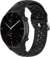 Strap-it Amazfit GTR 2 Silikonarmband mit Löchern (Schwarz)
