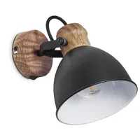 Verago »Verago« Wandlampe Vintage aus Metall in schwarz/holzoptik