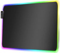 RGB Gaming Mauspad 7 LED Beleuchtungsmodi 2 Helligkeitsstufen Rutschfest Wasserdicht Soft-Led-Mauspad Gummibasis Professionelle Gamer 35x25cm Retoo
