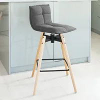 SoBuy® Designová barová stolička, otočná stolička, stolička na pult, sedadlo 75 cm, tmavosivá, FST45-DG