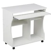 Dripex Computertisch mit Rollen Z-förmiger Schreibtisch, Mobiler