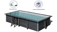 GRE Rechteckigerer Composite Pool 326 x 186 x 96 cm KPCOR2814 + GRATIS Akkubetriebener Reinigungsroboter RBR60