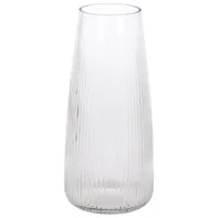 Blumenvase aus geriffeltem Glas, 21 cm