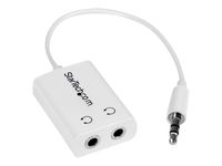 StarTech.com White Slim Mini Jack Headphone Splitter Cable Adapter - 3.5mm Audio Mini Stereo Y Splitter - 3.5mm Male to 2x 3.5mm Female (MUY1MFFADPW) - Kopfhörer-Splitter - 15.23 cm