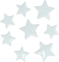 Gwiazdki świąteczne białe 4-5 cm, zestaw 72 sztuk - plastikowe gwiazdki do dekoracji świątecznego stołu