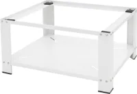 ML-Design Waschmaschinen Untergestell mit Ablage 63x54cm, Stahl Weiß, bis 150kg, für Kühlschrank,Waschmaschinen-Unterschrank, Waschmaschinensockel