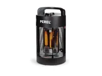 Perel Terrassen-Heizstrahler, 700 W, Carbon, Kippschutz, 2 Heizstufen, spritzwassergeschützt,