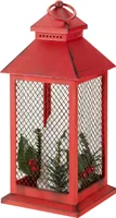 Deko Laterne Weihnachten 3 Modelle mit LED Kerze und Batterie Timer 32 cm hoch, Laternen Varianten:rot und gold