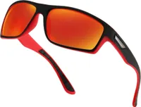 Sportbrille - Herrenbrille - Blendungsschutz - Rote Spiegelgläser - Dynamisches Design - UV-Schutz - Polarisierte Gläser