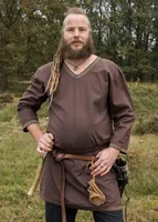 Wikinger Tunika aus Baumwolle, dunkelbraun : XL Größe: XL