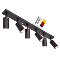 GU10 Deckenleuchte ProSpot 866-6-BK Schwarz – 6-flammig, Aluminium, IP20