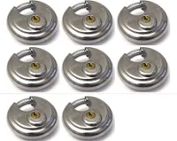 8 x Rundes Vorhängeschloss 70 mm - Gleichschliessend - mit 16 Schlüssel