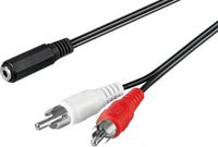 Goobay 50442 Adaptér zvukového kábla 3,5 mm jack na zástrčku cinch, 1,4 m, čierny - jack 3,5 mm jack (3-pin, stereo) > 2x zástrčka cinch (audio ľavá/pravá)