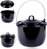Ungarischer Kessel Feuertopf Feuerkessel Kessel emailliert mit Deckel 20 cm 3,8 L