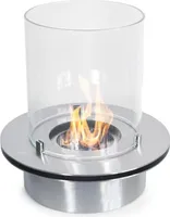 Runder Brenner mit Glas für Bioethanol-Kamin, Biokamin aus Edelstahl, 3 l D.35