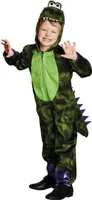 Grüner Drache Kostüm, Overall Junpsuit Größe 128 Kindergröße: 128