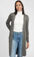 OXMO OXPhiletta Damen Lange Strickjacke Grobstrick Cardigan Longstrickjacke aufgesetzte Taschen 100% Baumwolle Regular fit