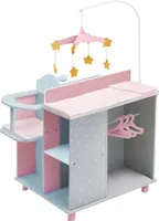 Olivia's Little World Růžový přebalovací pult pro panenky Dětská herní souprava s vysokou židličkou a mobilním telefonem TD-0203AG