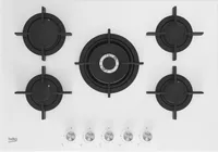 Beko HILW75222SW Einbaukochfeld 75 cm Gas 5 Brenner weiß
