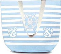 BambiniWelt by Rafael K. Strandtasche mit Reißverschluss XXL Beachbag Shopper Einkaufstasche Schultertasche für Damen
