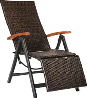 Záhradné ratanové kreslo RELAX s opierkou na nohy