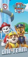 Uterák Paw Patrol, Marshall, Chase a Rubble, viacfarebný, 70 x 140 cm 100% bavlna