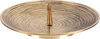 Kerzenteller mit Dorn (Rillen) Messing 12 cm Durchmesser