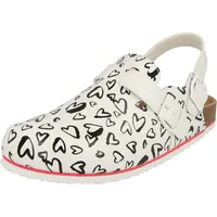 Softrelax Damen Schuhe 7420990131 Clogs EVA Praxisschuhe Ärzte Herzen Weiß