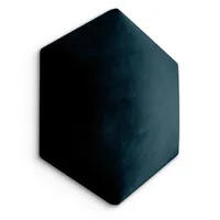 Muralo Polsterpaneel HEXAGON WANDKISSEN Wandpolster Bettkopfteil Wandpaneel Dunkelblau 30 cm x 26 cm