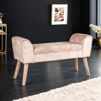 riess-ambiente Design Sitzbank SCARLETT 90cm beige coffee Samt Bank Polsterbank Dekobank