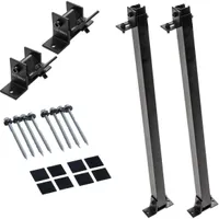 Wspornik modułu solarnego do dachu płaskiego, dachu, ściany, łodzi, kampera, kątownik aluminiowy do montażu PV, zestaw modułów solarnych 1 30°-60° czarny