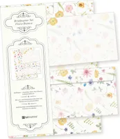 Flora Bianca Briefpapier mit Umschlag Set Vintage Blumen 10 Sets Papier DIN A4 beidseitig floral Natur nachhaltig für Frauen Erwachsene Brief Set
