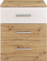 Nachtkommode Nachttisch Bettschrank Nako Bettkommode Nachttischchen "Isobel I" Artisan Eiche/Weiß