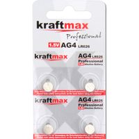 Kraftmax 4er Pack Knopfzelle Typ 377 ( AG4 / LR626 / LR66 ) Hochleistungs- Batterie / 1,5V  Uhrenbatterie für professionelle Anwendungen - Neuste Generation
