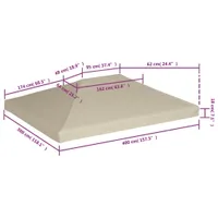 vidaXL Pavillondach 310 g/m² 4×3 m Beige