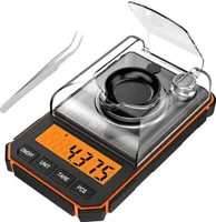 0,001 g elektronische Digitalwaage, tragbare Miniwaage, präzise professionelle Taschenwaage, Milligramm, 50 g Kalibriergewichte orange